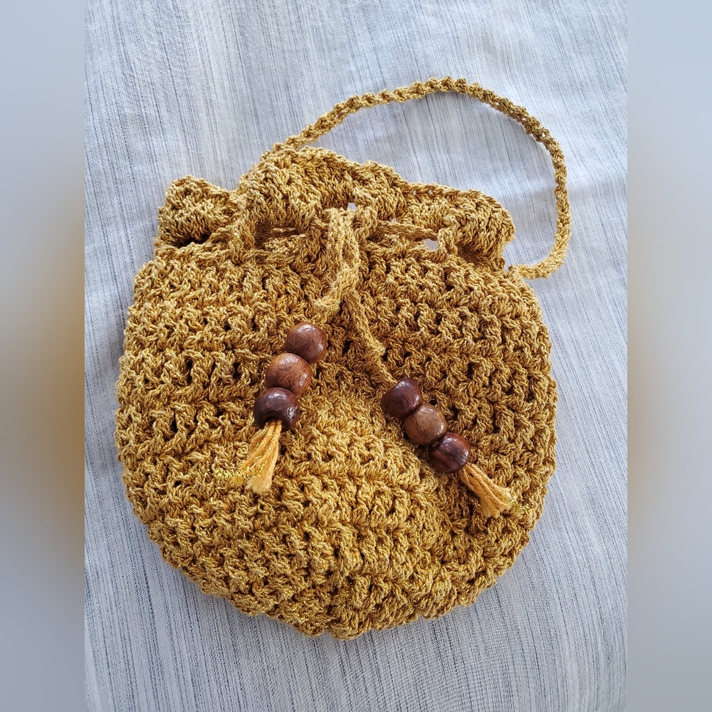 Crochet Golden Yellow Women's Bag